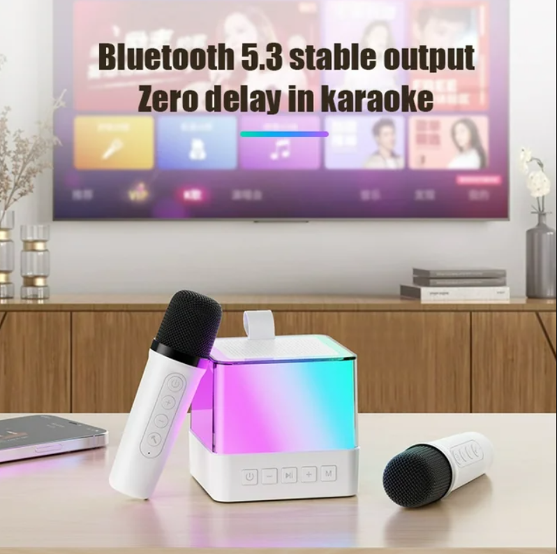 AHANSI Karaoke Machine for Kids Adults,Portable Bluetooth Speaker with 2 Mics Easter Birthday Gifts Toys for Girls Boy (Black£©