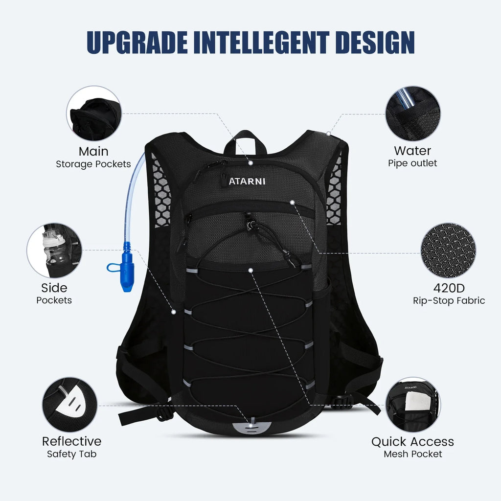 Vbiger 17L Hydration Backpack with 2L TPU Water Bladder, Lightweight Cycling Water Backpack