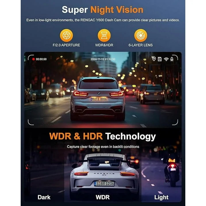 Charlore Dash Cam Front and Rear£¬4K 2K Full HD Dual Dash Camera for Cars£¬Built in 5G WiFi,GPS£¬64GB Card£¬Car Camera with 3 IPS Screen£¬UHD 2160P Night Vision, HDR£¬G Sensor£¬ App Control.