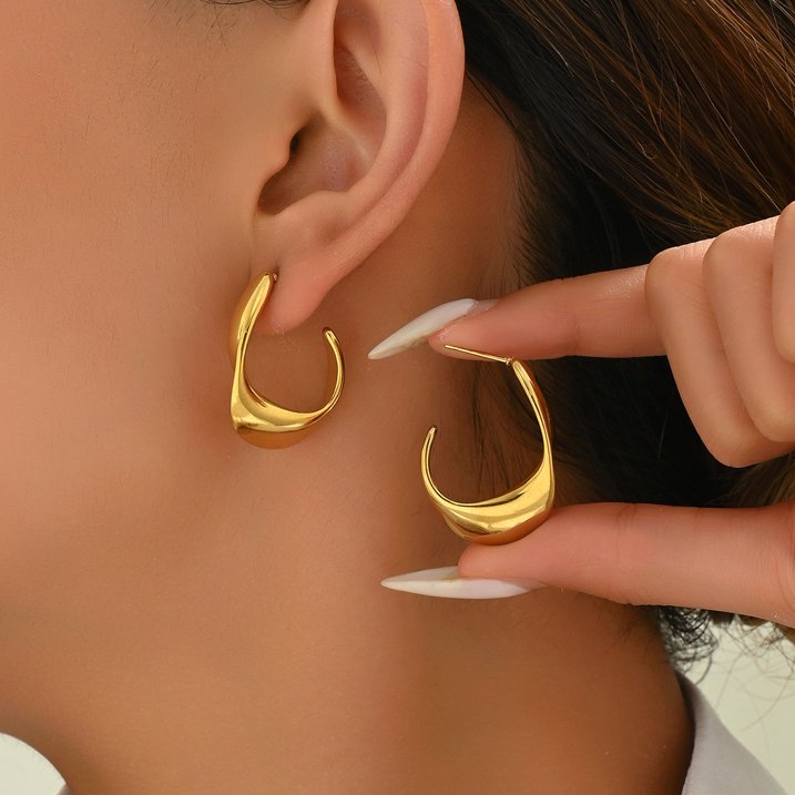MiracDan 6 Pairs 18K Gold Plated Hoop Earrings Set for Womens Chunky Hoop Earrings