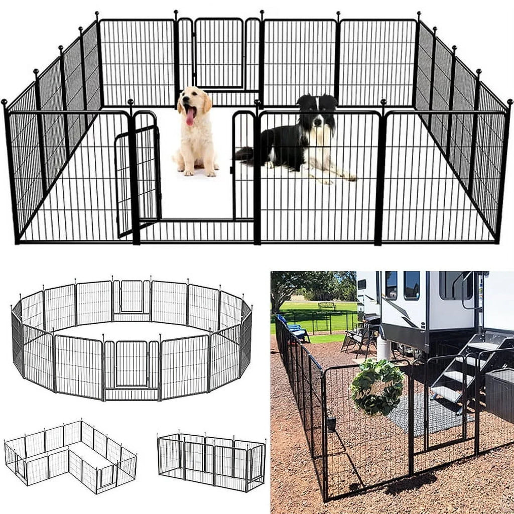 Suchown Dog Playpen Outdoor, 16 Panels 32  Height Dog Fence Exercise Pen for Large/Medium/Small Dogs, Pet Puppy Playpen for RV, Yard, Camping