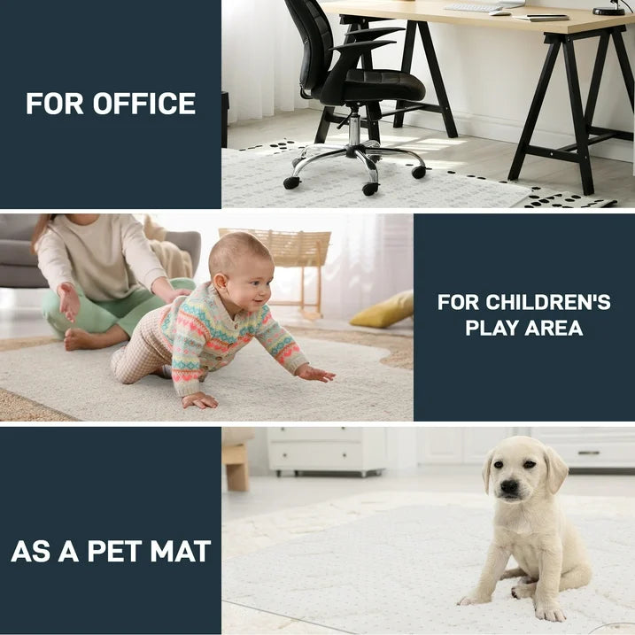 YEERSWAG Office Chair Mat for Carpet Floor 48x30 PVC Chair Mat,Carpet Protector Rectangle Transparent Non-Slip Computer Desk Chair Mat with Grippers for Work, Home,Gaming