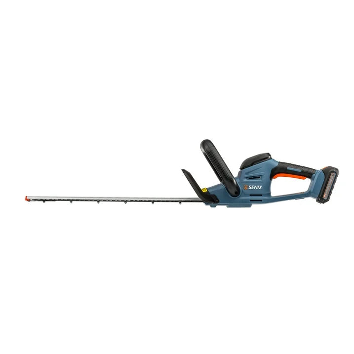 SENIX 20 Volt Max 18 Inch Cordless Hedge Trimmer, Double Sided Dual Action Blades, 3/4  Cutting Capacity (Battery and Charger Included) HTX2 M