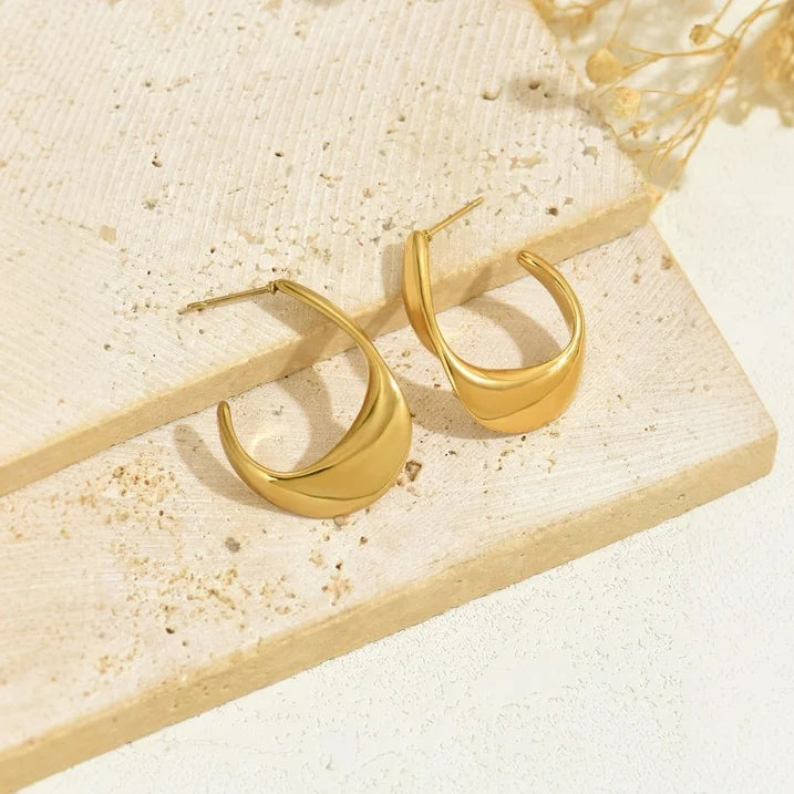 MiracDan 6 Pairs 18K Gold Plated Hoop Earrings Set for Womens Chunky Hoop Earrings