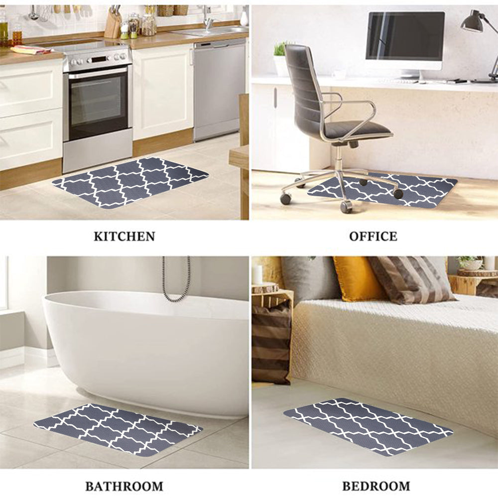 Cushioned Anti-Fatigue Kitchen Rug Mat ,17.3"x 28",Non Slip Waterproof , Heavy Duty PVC Ergonomic Comfort Mat for Kitchen, Floor Home, Office, Sink, Laundry,Gray