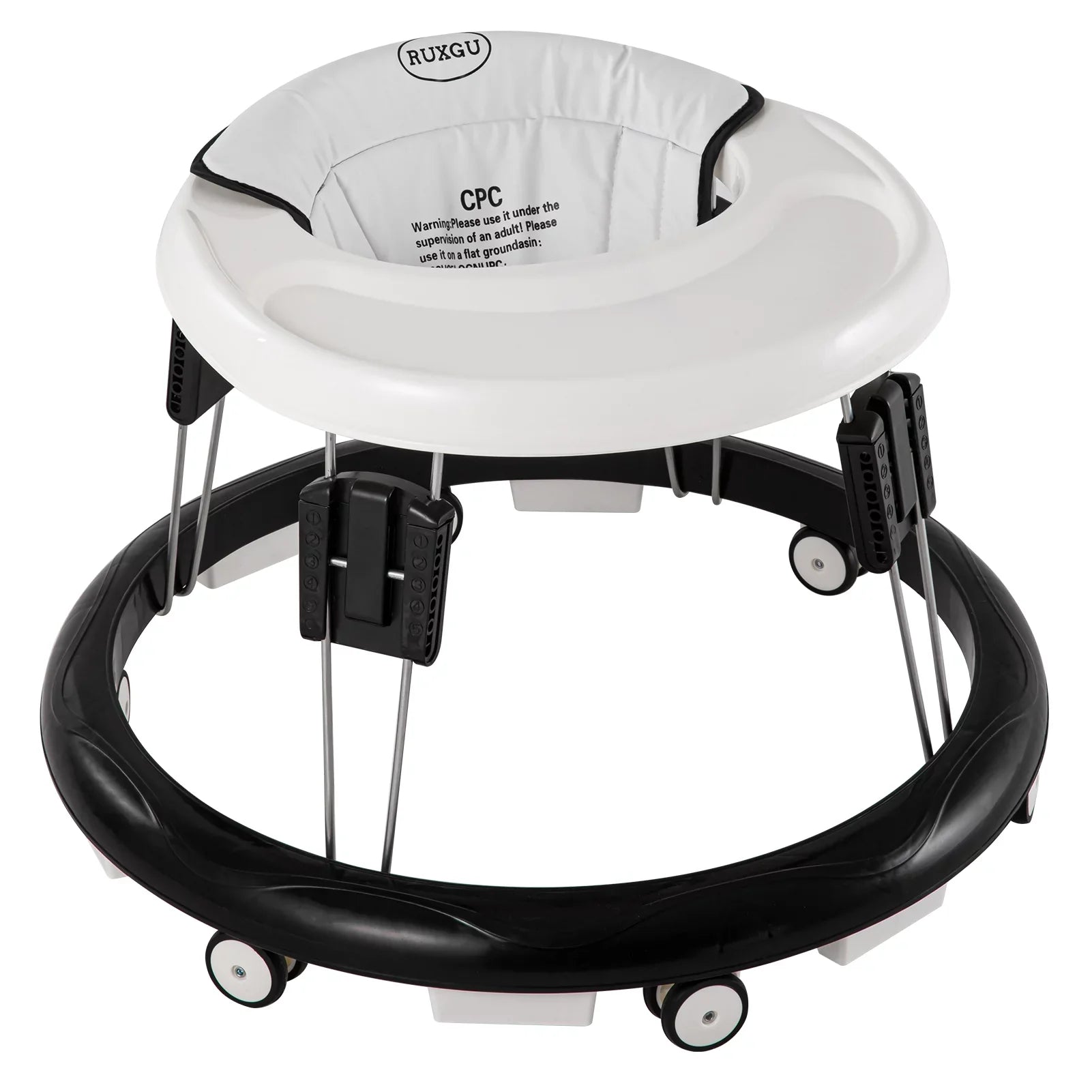 WWUIUIWW 2-in-1 Convertible Baby Steps Activity Walker, Adjustable Three Position Height Setting, Removable Tray, Whate Baby Walker