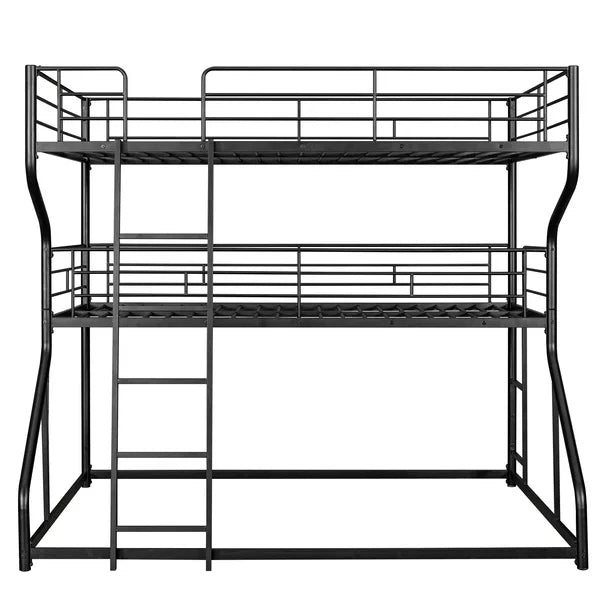 Better Metal Full XL over Twin XL over Queen Size Triple Bunk Bed for Kids’ Room, Black