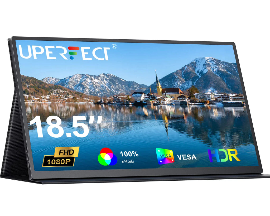 AZMKOO 18.5" Portable Monitor 1080P HDMI USB C Screen VESA 100% sRGB IPS HDR External Monitor