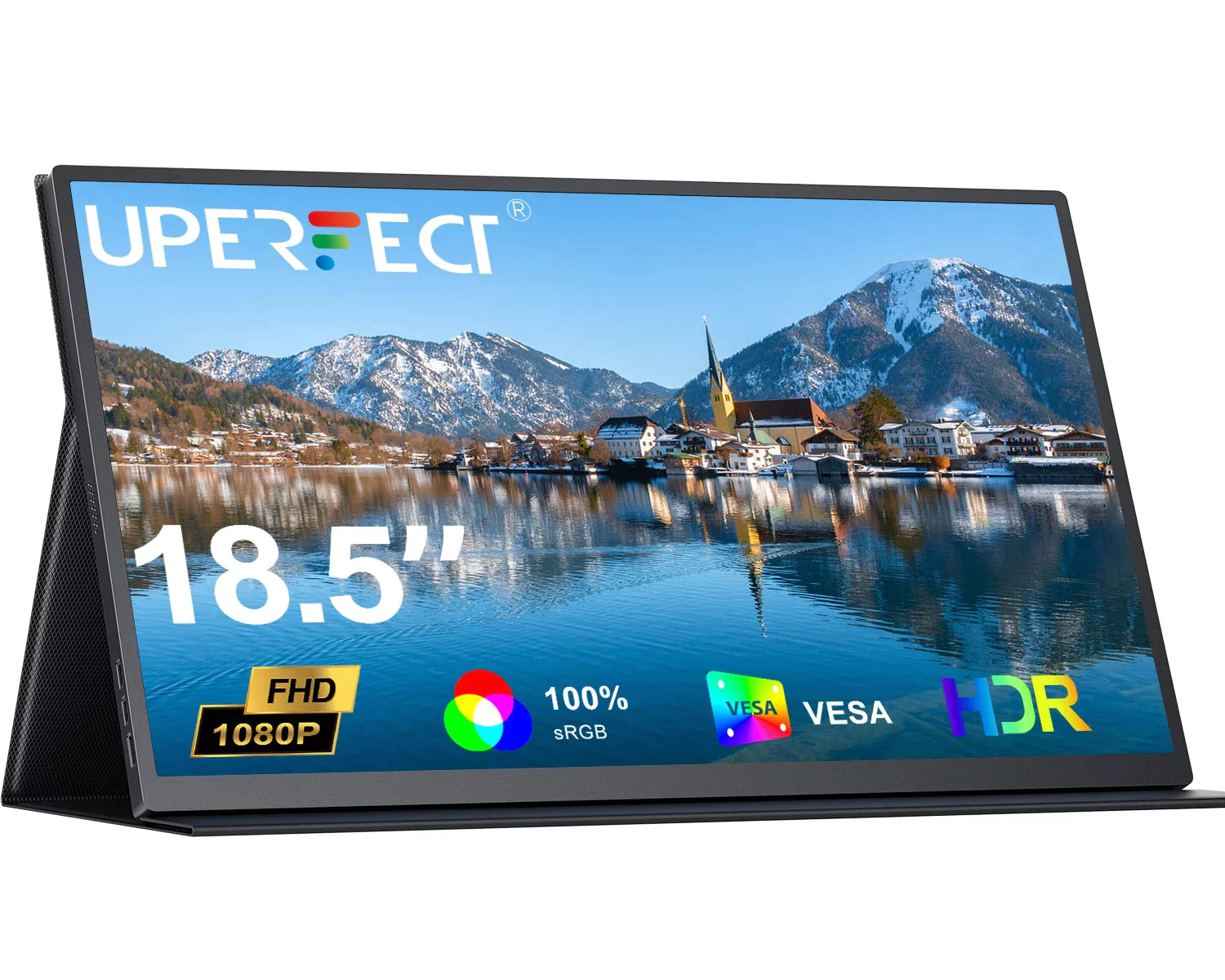 AZMKOO 18.5" Portable Monitor 1080P HDMI USB C Screen VESA 100% sRGB IPS HDR External Monitor