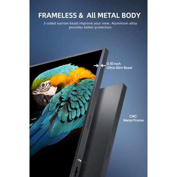 AZMKOO 18.5" Portable Monitor 1080P HDMI USB C Screen VESA 100% sRGB IPS HDR External Monitor