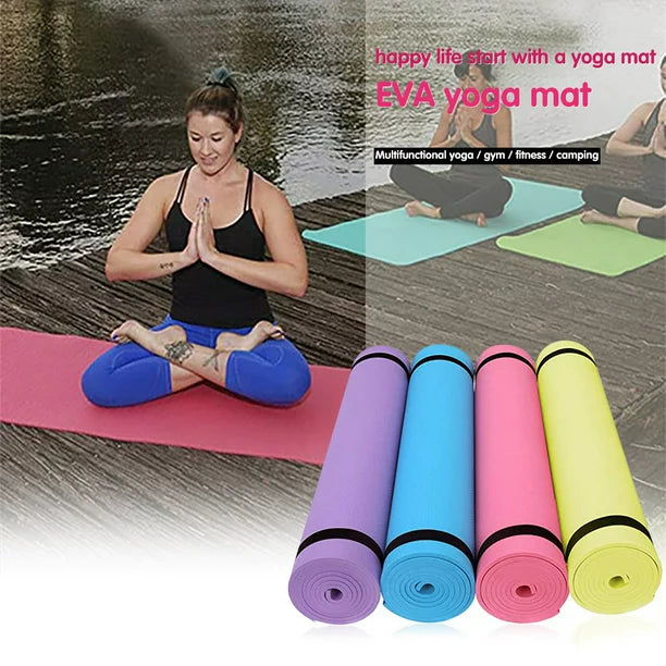 TYMEIK Yoga Mat Non Slip Textured Surface Eco Friendly Yoga Matt with Carrying Strap, Thick Exercise & Workout Mat for Yoga, Pilates and Fitness - Purple