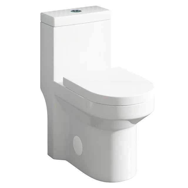 Puremind One-Piece Elongated Ceramic Toilet,4/6 Dual Flush 1.28 Gpf, White