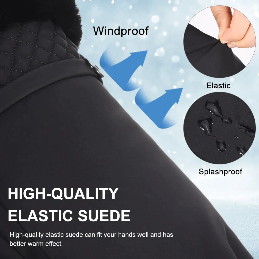 Winter Gloves for Women Warm Winter Gloves Thickened Cold Weather Gloves | Touchscreen Gloves Casual Outdoor Sports Gloves - Black