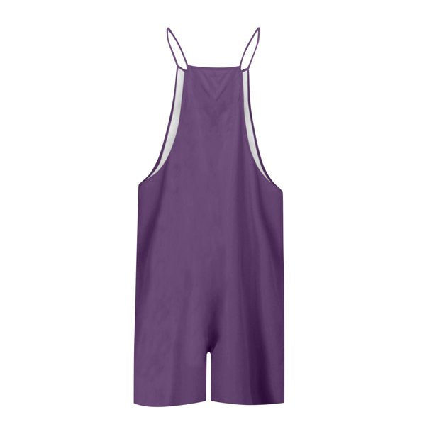 Clearance! MIARHB Women's Top Jumpsuits for Summer Casual Sleeveless Loose Rompers Fashion Comfy Overalls Pants Shorts, Dark Purple, M