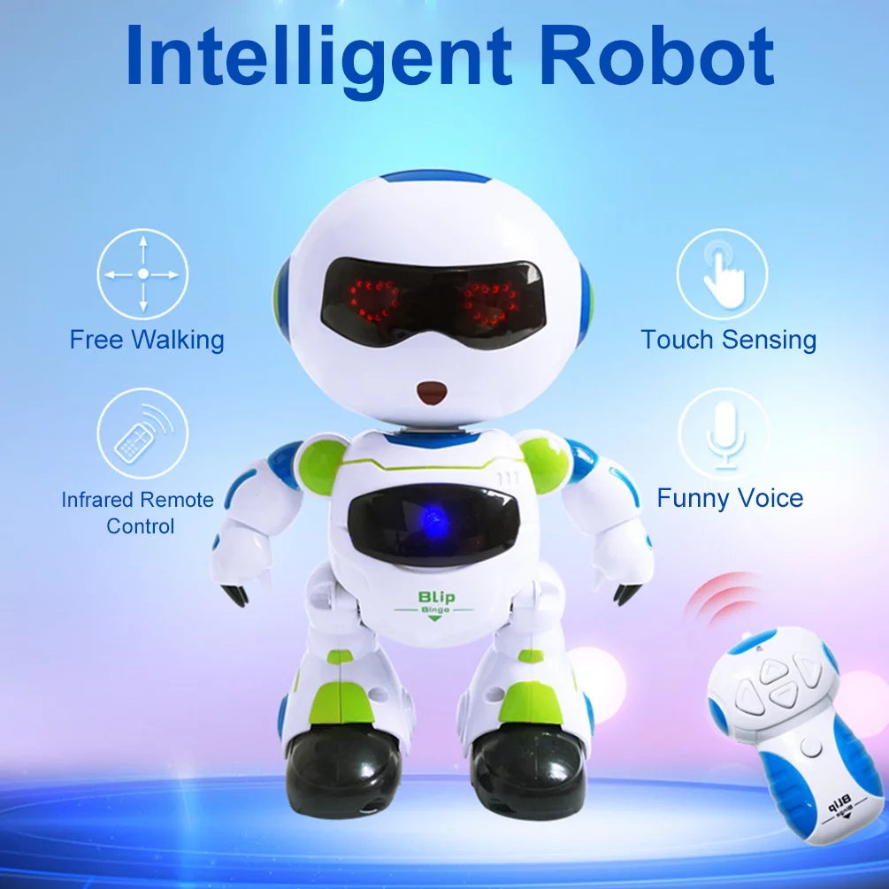 Kids Remote Control Intelligent Robot, Walking Singing Dancing Educational Toy, Smart Robot Toy for Kids Christmas, Birthday, Halloween Gifts, for Ages 3 and up