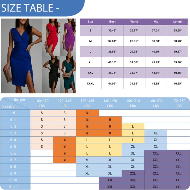 Clearance! OTEMRCLOC Women's Summer Solid Pleated V-Neck Sleeveless Split High Waist Evening Elegant Dress for Women Black XXL