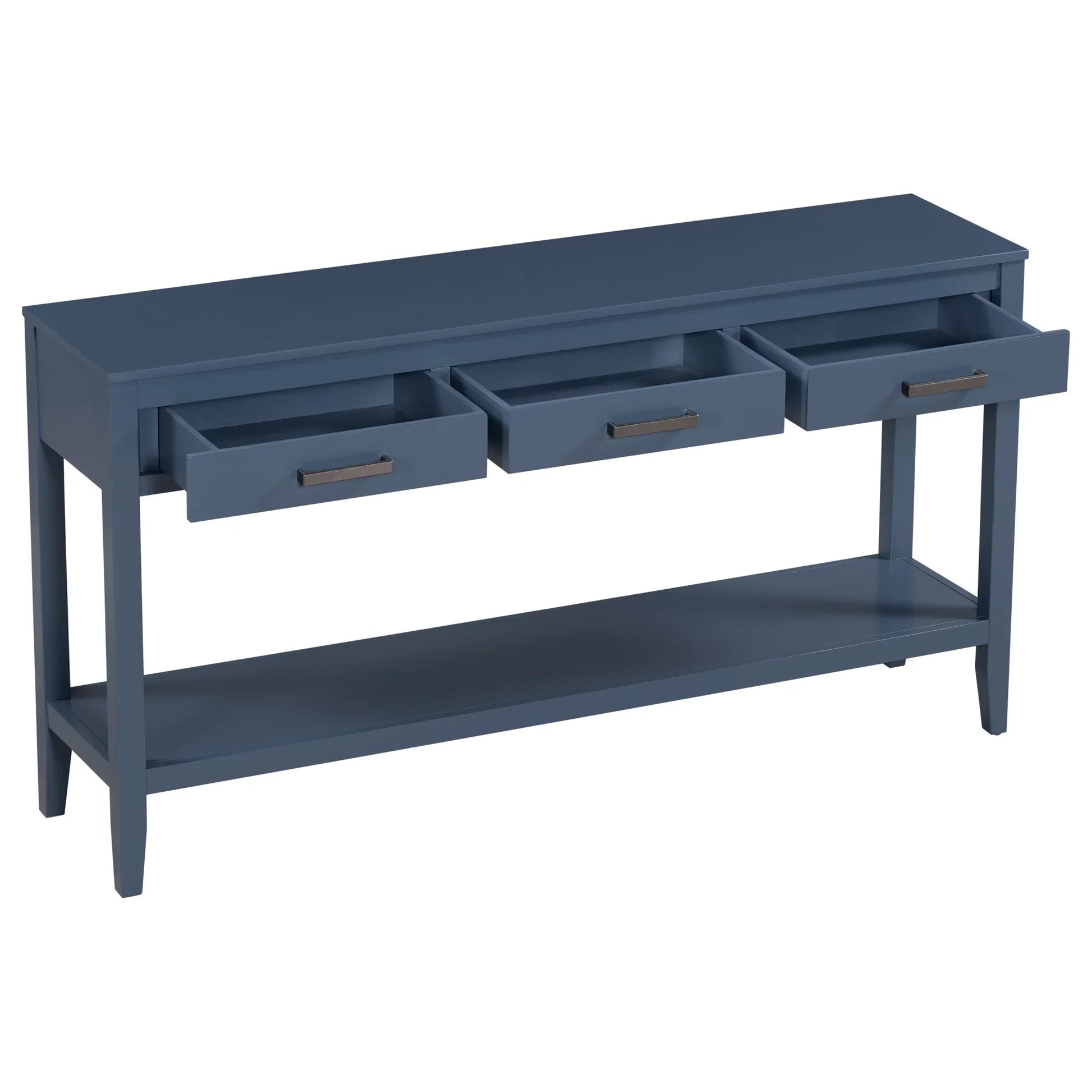 EUROCO 59.1" Long Console Table Sofa Table for Entryway with 3 Drawers and Storage Shelf for Living Room Hallway Foyer Office