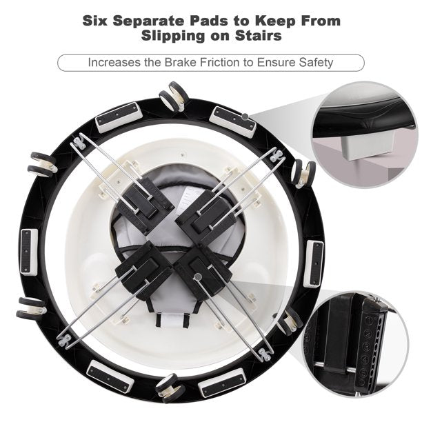 WWUIUIWW 2-in-1 Convertible Baby Steps Activity Walker, Adjustable Three Position Height Setting, Removable Tray, Whate Baby Walker