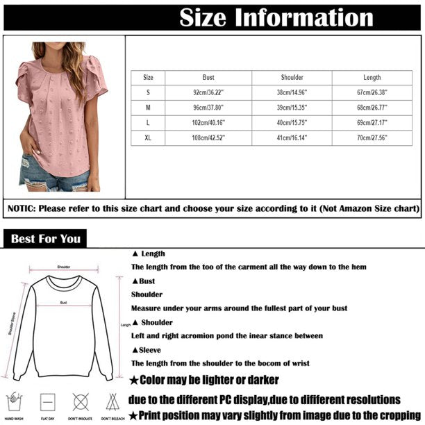 Clearance!Pouf Blouse Women Tops OTEMRCLOC Women's O-neck Short Sleeve Loose Casual Shirt Top Beige S