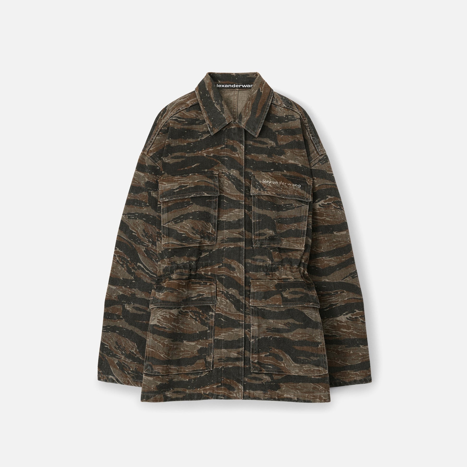 T by Alexander Wang Camo Cinch Waist Denim Jacket - Camo
