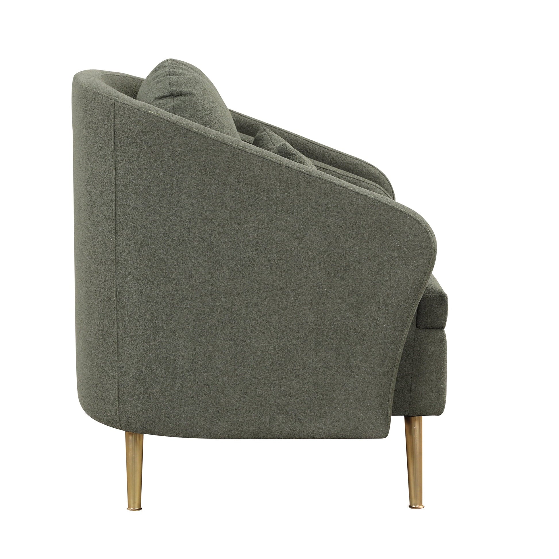 EUROCO Accent Chair Arm Chair with Lumbar Pillow and Metal legs, 31.5"W Upholstered Accent Chair for Living Room, Bedroom,Seaweed Green