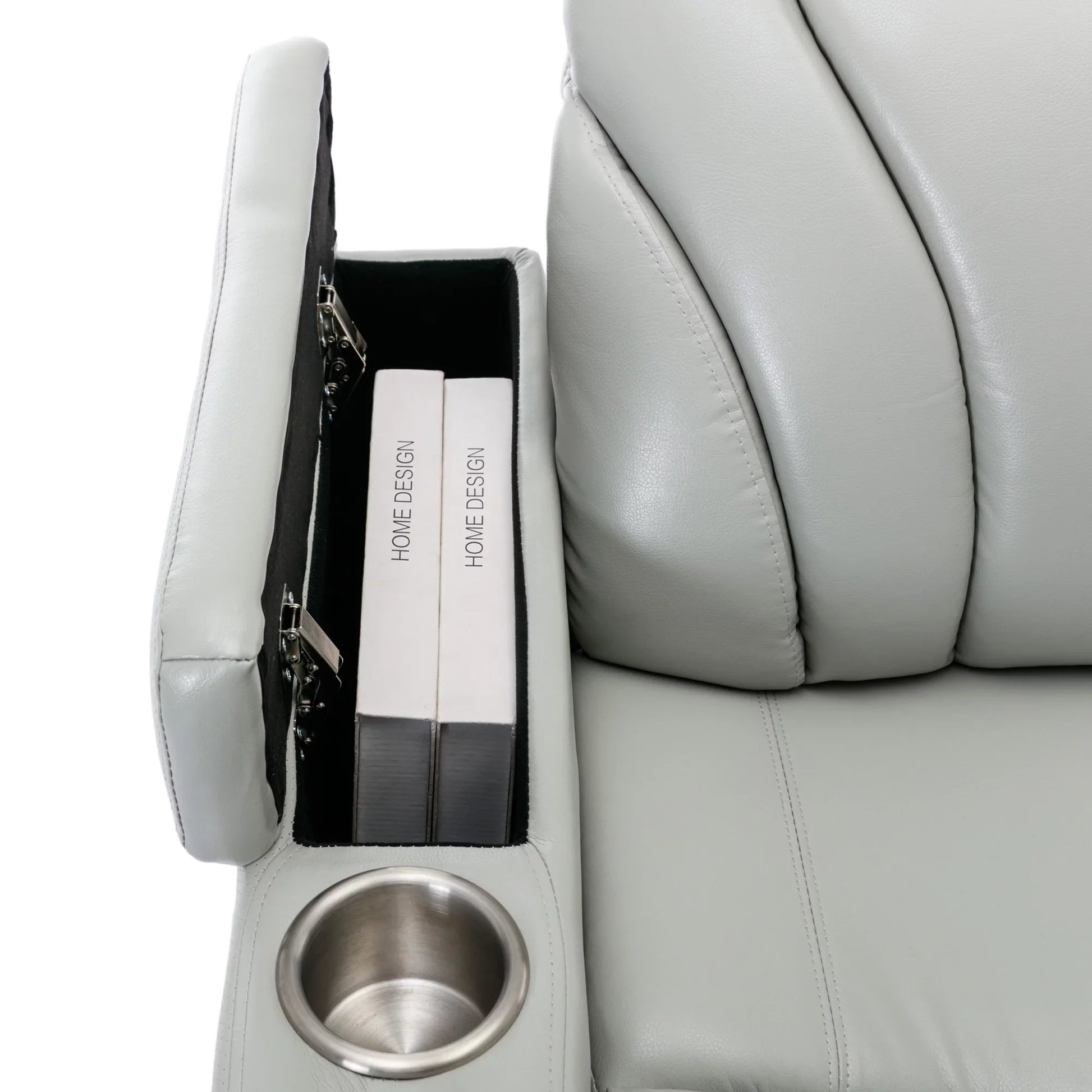 EUROCO Home Theater Recliner with Stereo and USB Charging Port, Hidden Arm Storage,Convenient Cup Holder for Living Room（Light Grey）