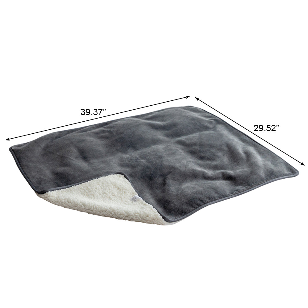 Waterproof Pet Blanket Reversible 40x30 Throw Protects Couch, Car, and Bed from Spills, Stains, or Fur Dog and Cat Blankets (Gray)