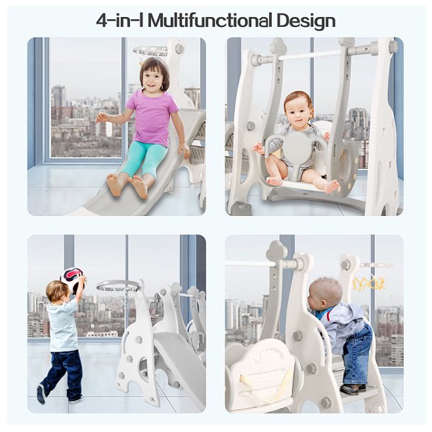 Children's slide indoor household multi-function slide swing combination small amusement park baby toy thickening