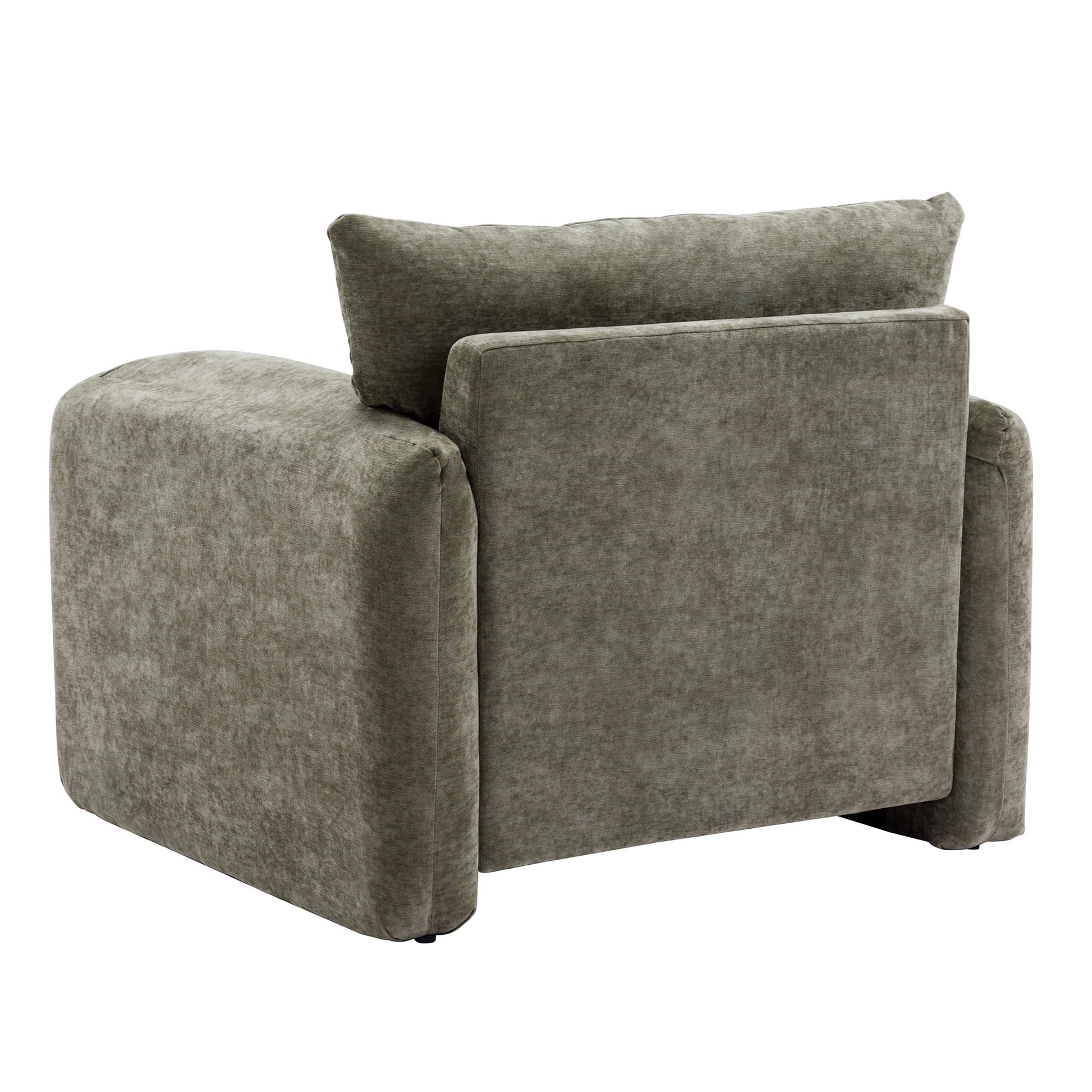 Modern Style Chenille Oversized Armchair Accent Chair Single Sofa Lounge Chair 38.6’’ W for Living Room, Bedroom, Matcha Green