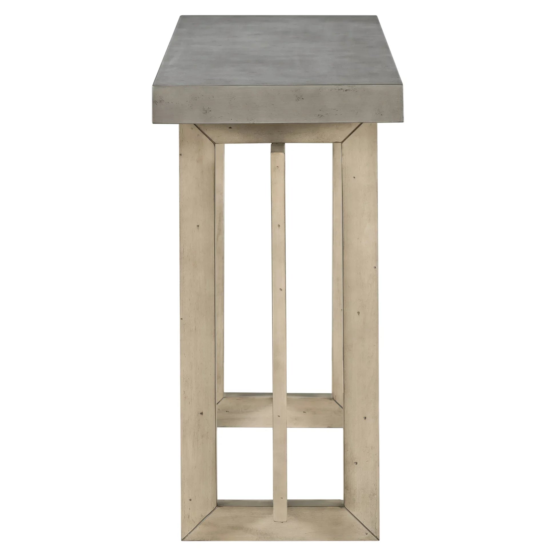 EUROCO 59.1" Long Console Table Sofa Table for Entryway with Industrial-inspired Concrete Wood Top for Living Room Hallway Foyer Office