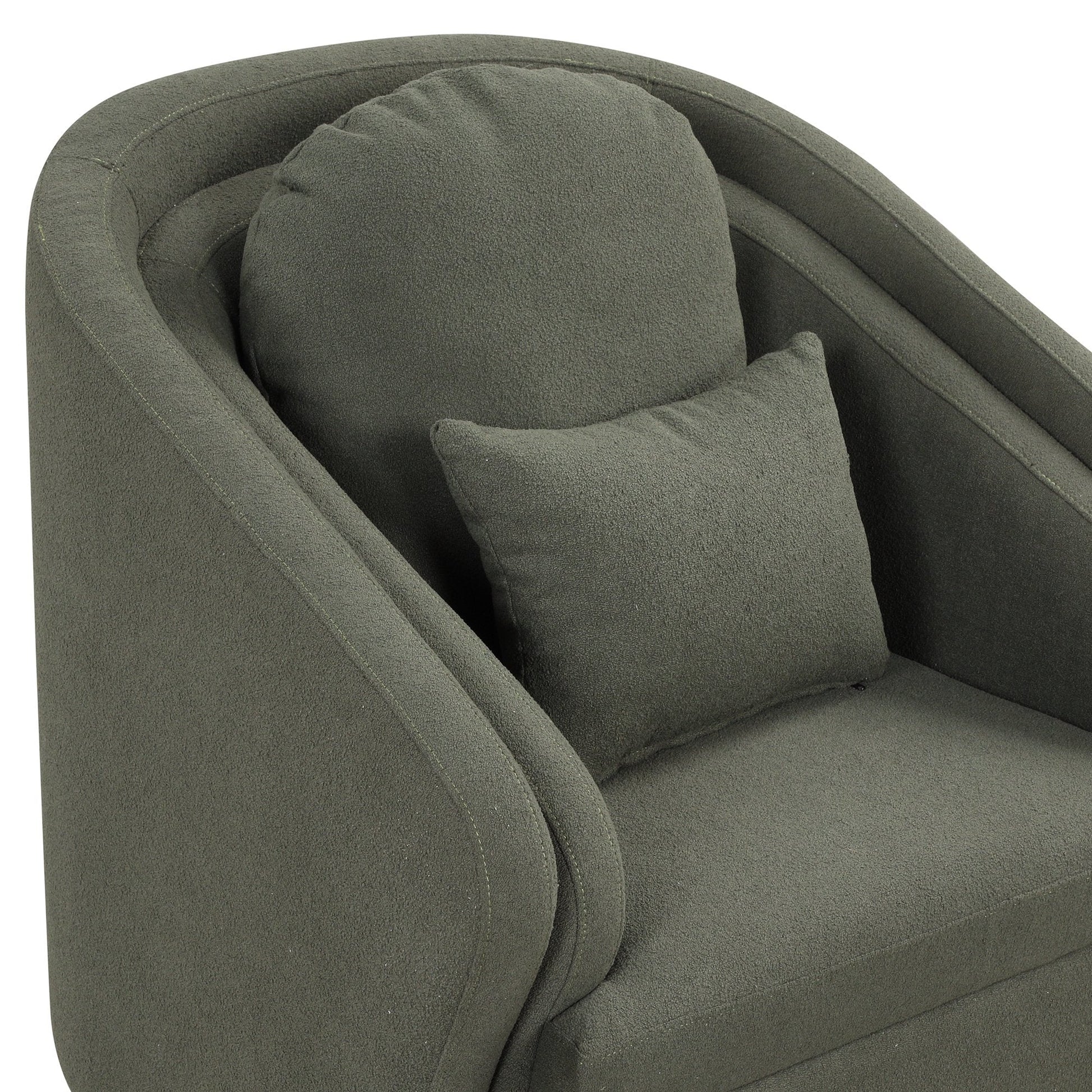 EUROCO Accent Chair Arm Chair with Lumbar Pillow and Metal legs, 31.5"W Upholstered Accent Chair for Living Room, Bedroom,Seaweed Green
