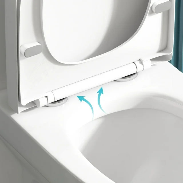 Puremind One-Piece Elongated Ceramic Toilet,4/6 Dual Flush 1.28 Gpf, White
