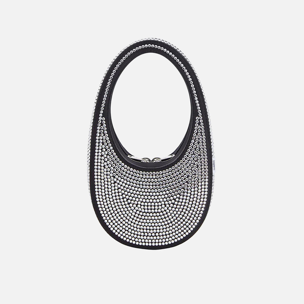 Coperni Crystal Embellished Mini Swipe Bag - Black Crystal