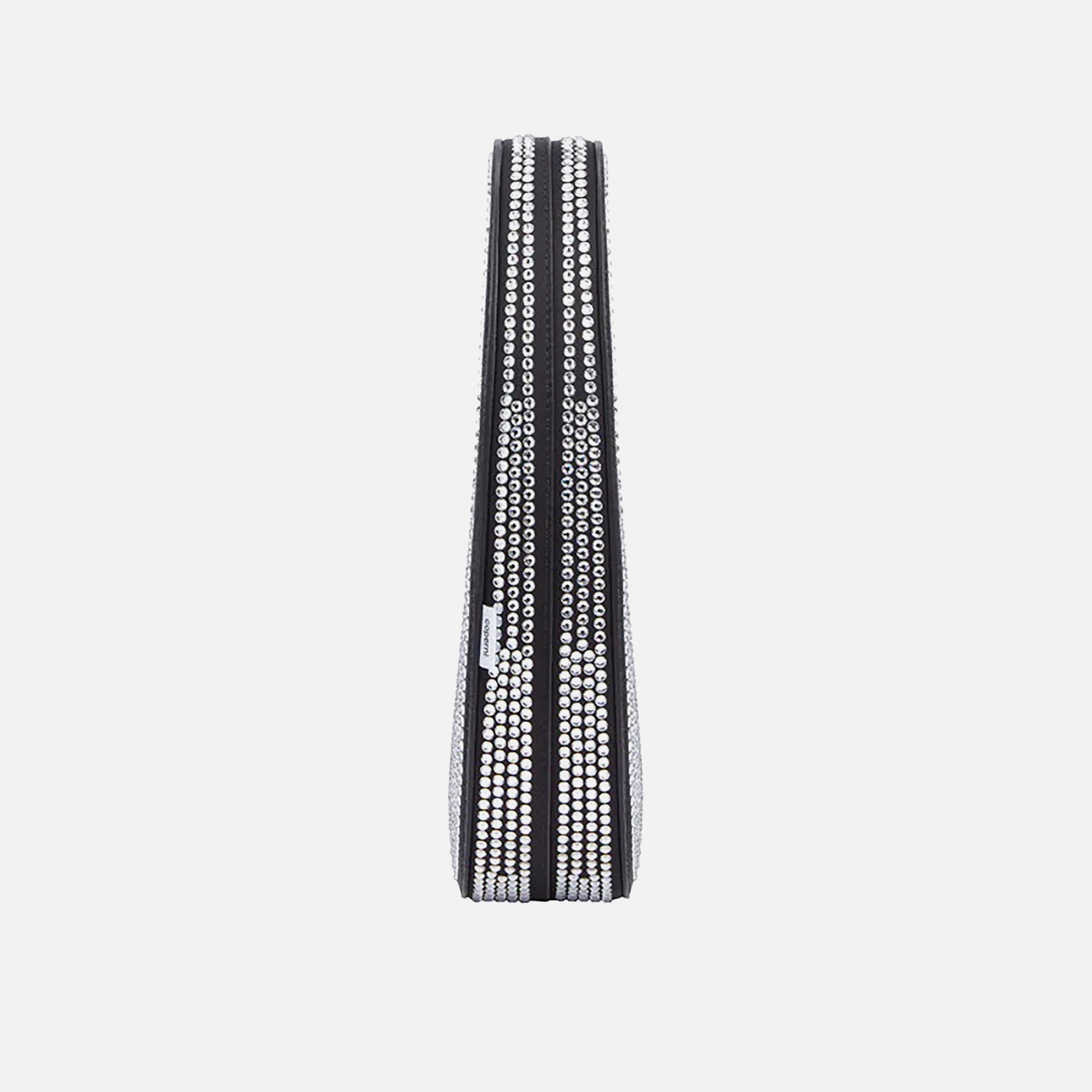 Coperni Crystal Embellished Mini Swipe Bag - Black Crystal