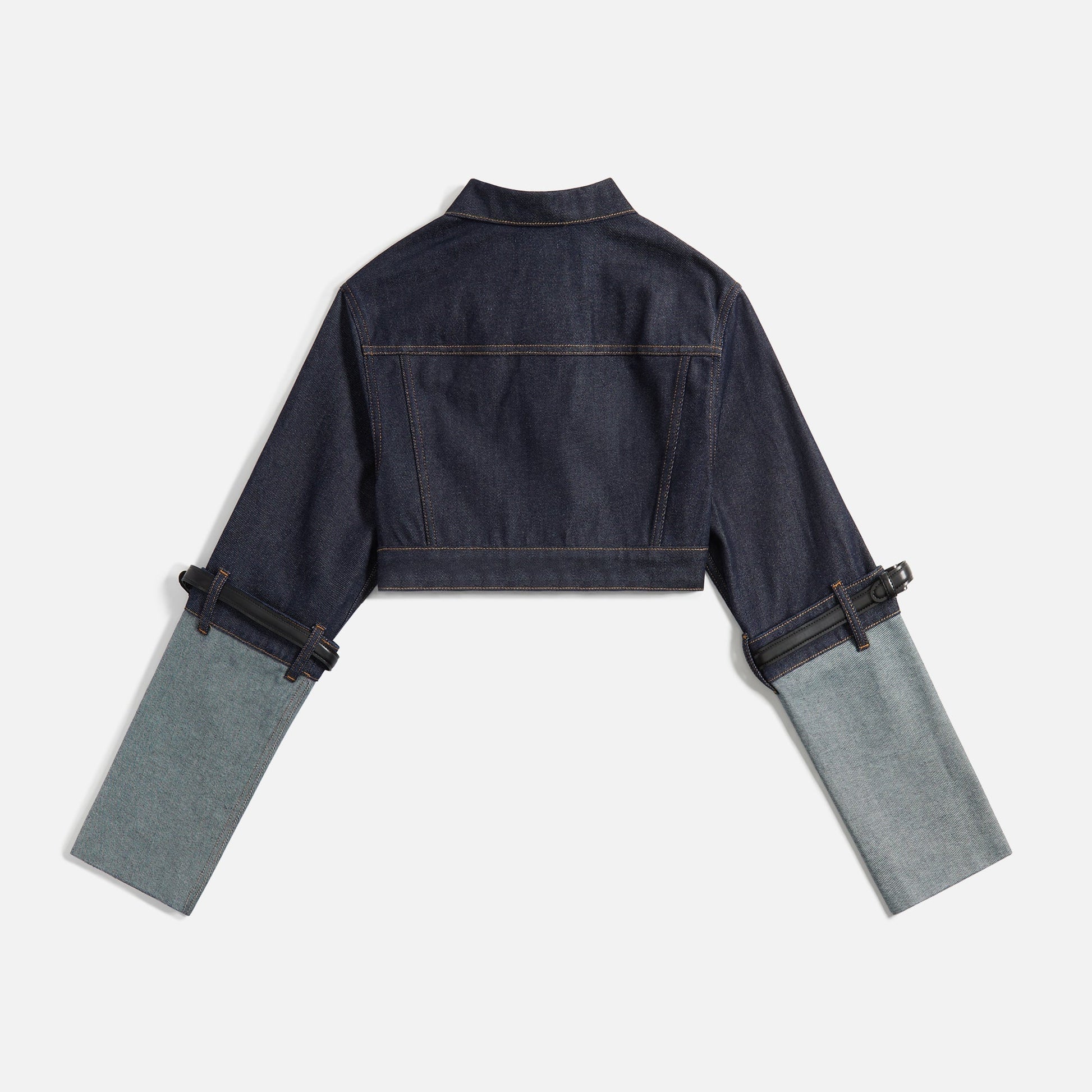 Coperni Cropped Hybrid Denim Jacket - Dark Navy