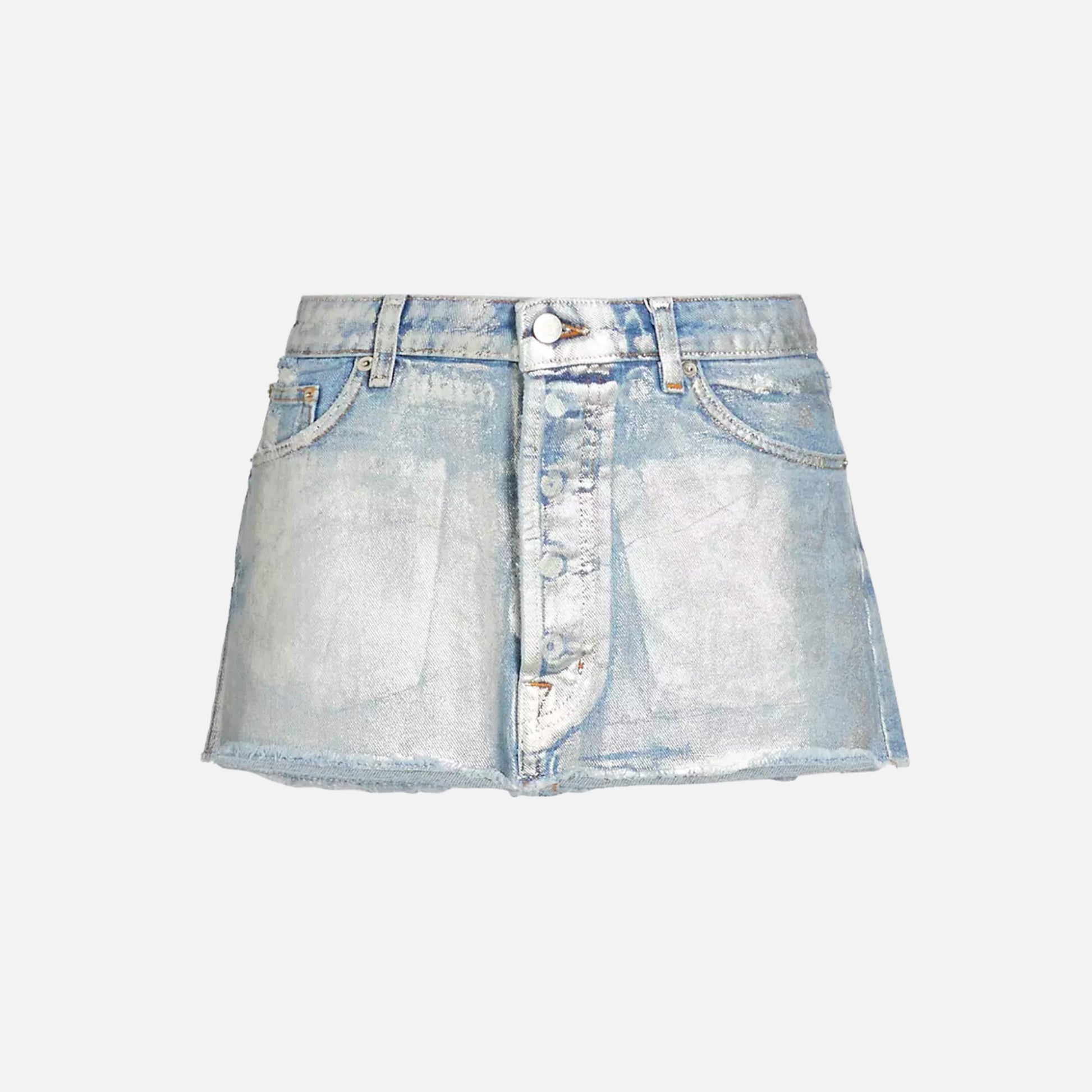 EB Denim Micro Mini Skirt - Silver Foil