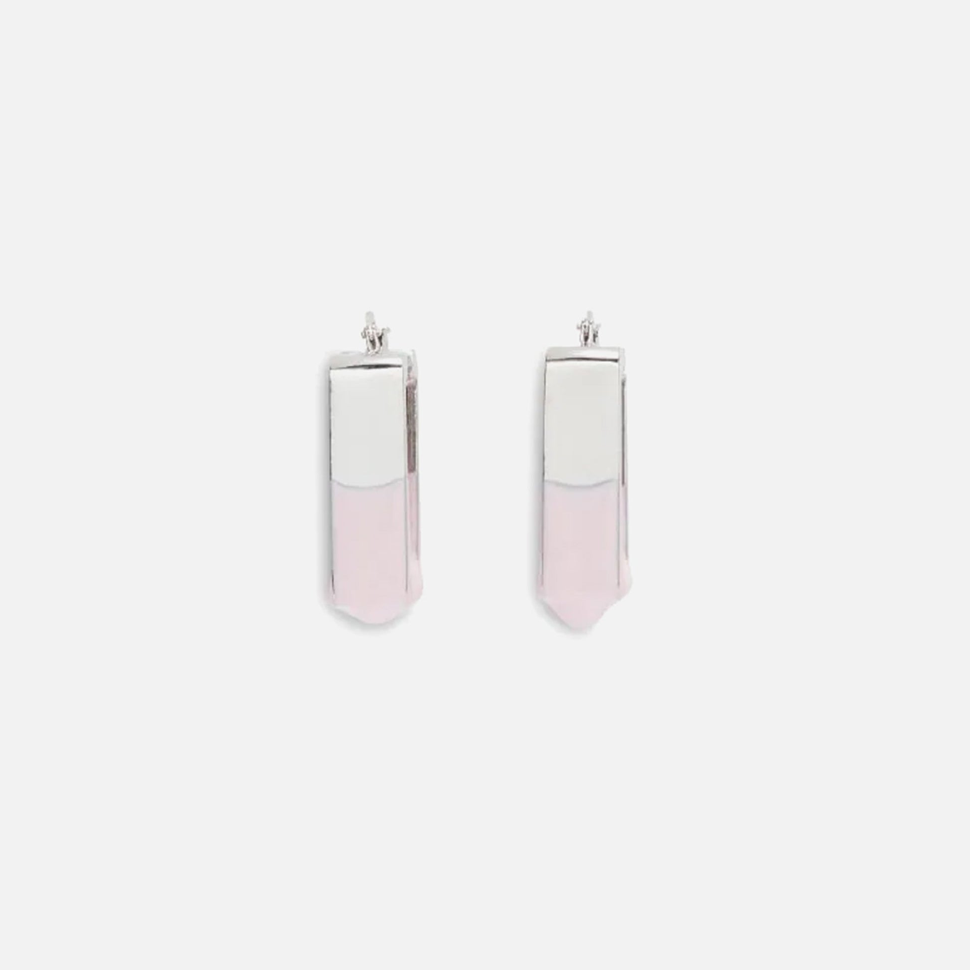 Heron Preston Dip Dye Square Earrings - Silver / Pink