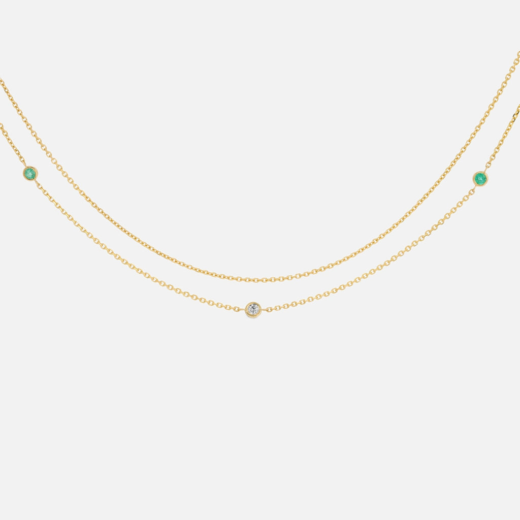 Isa Grutman Diamond Emerald Belly Chain - Gold