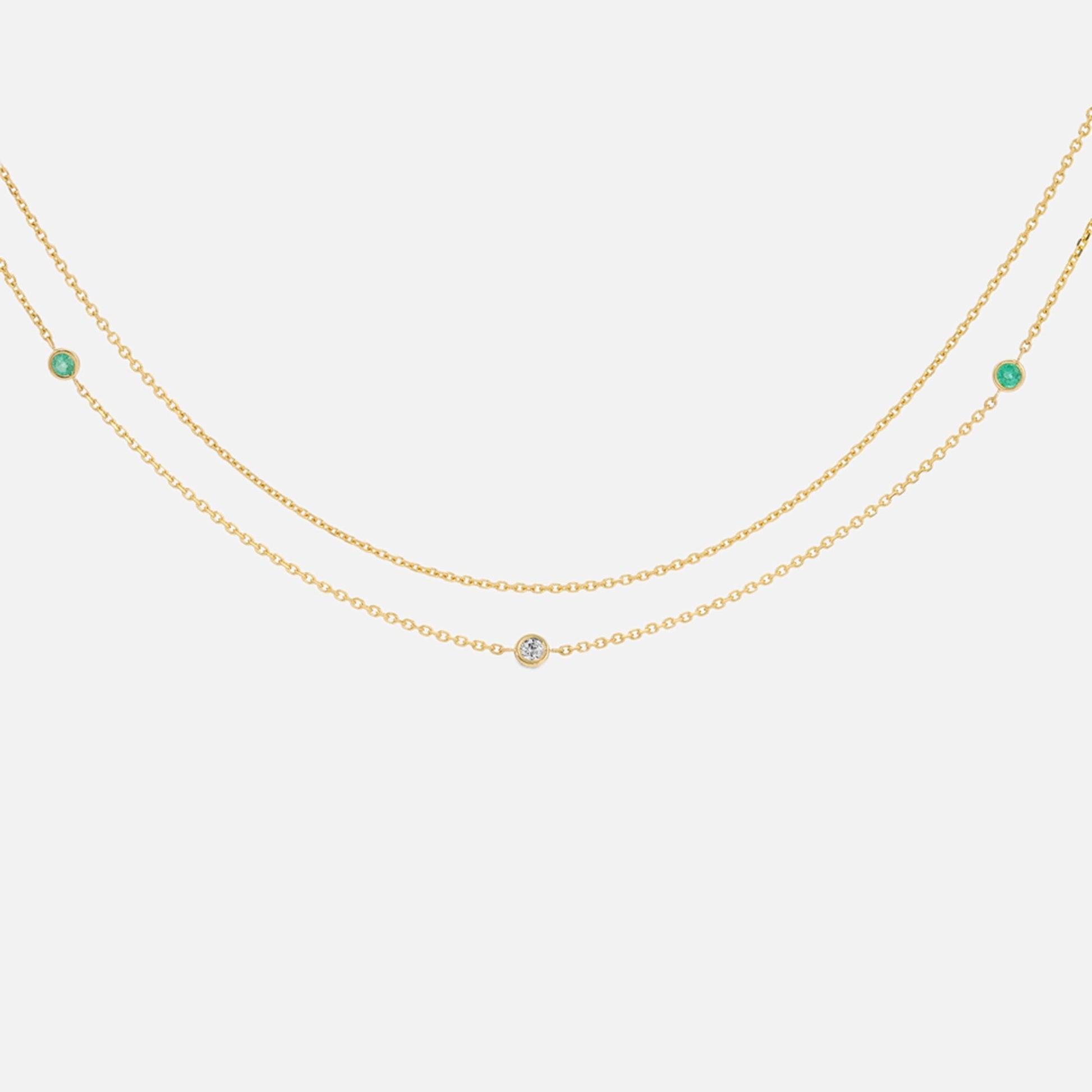 Isa Grutman Diamond Emerald Belly Chain - Gold