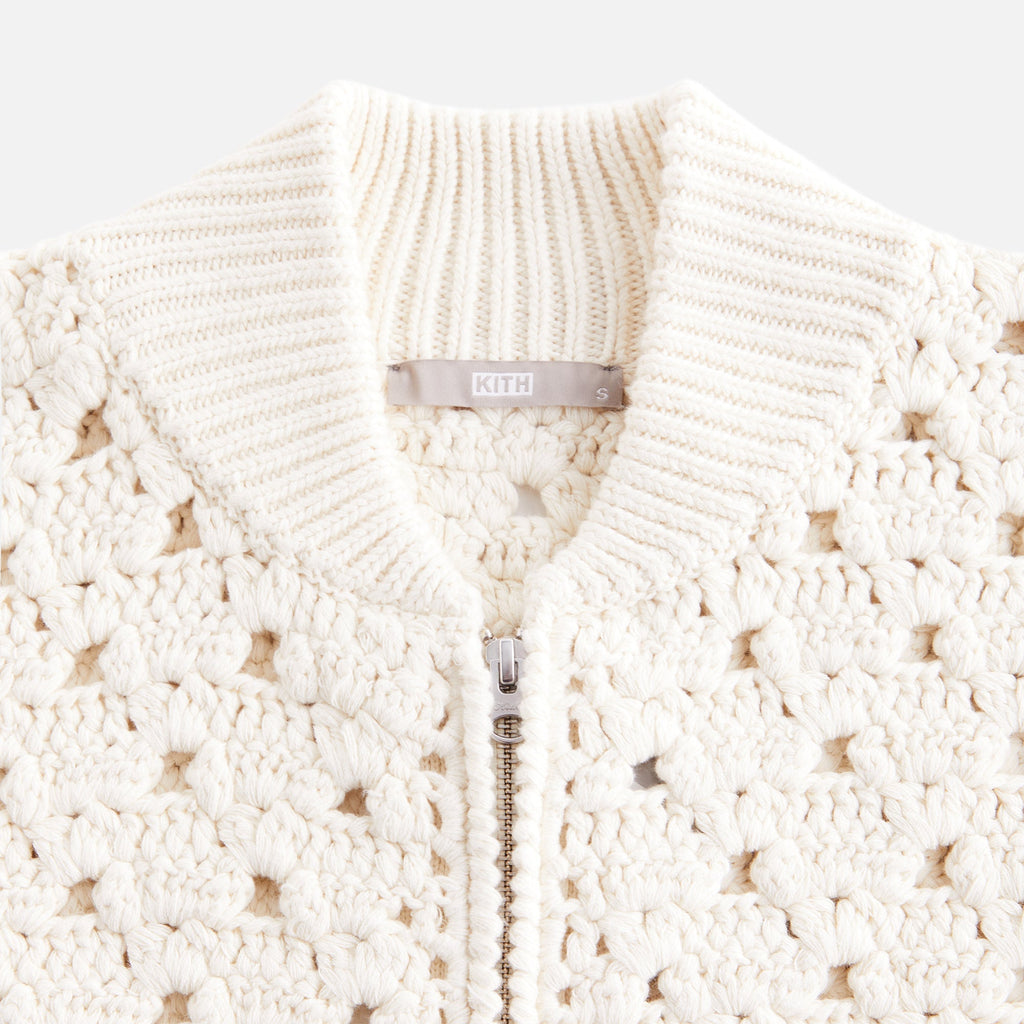 Kith Women Merritt Crochet Knit Bomber - Whisper