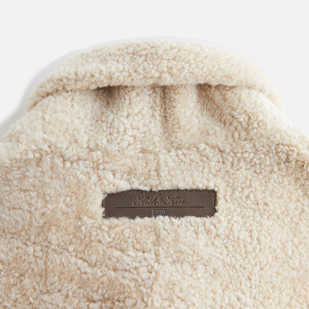 Kith Women Merra Double Breasted Shearling Coat - Maitake