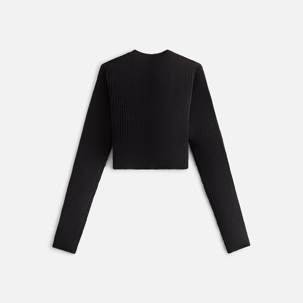 Kith Women Sydney Cropped Plush Rib Cardigan - Black