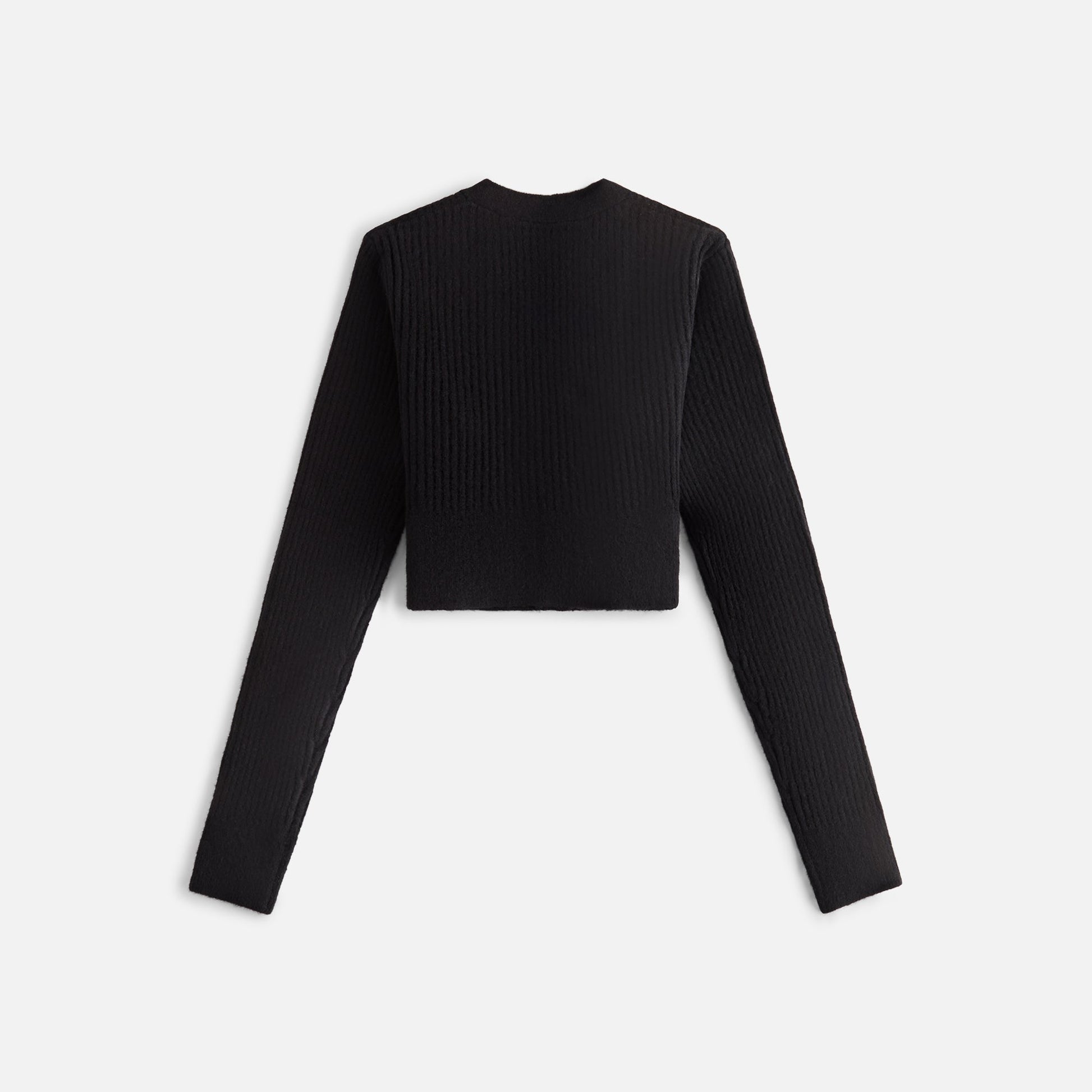 Kith Women Sydney Cropped Plush Rib Cardigan - Black