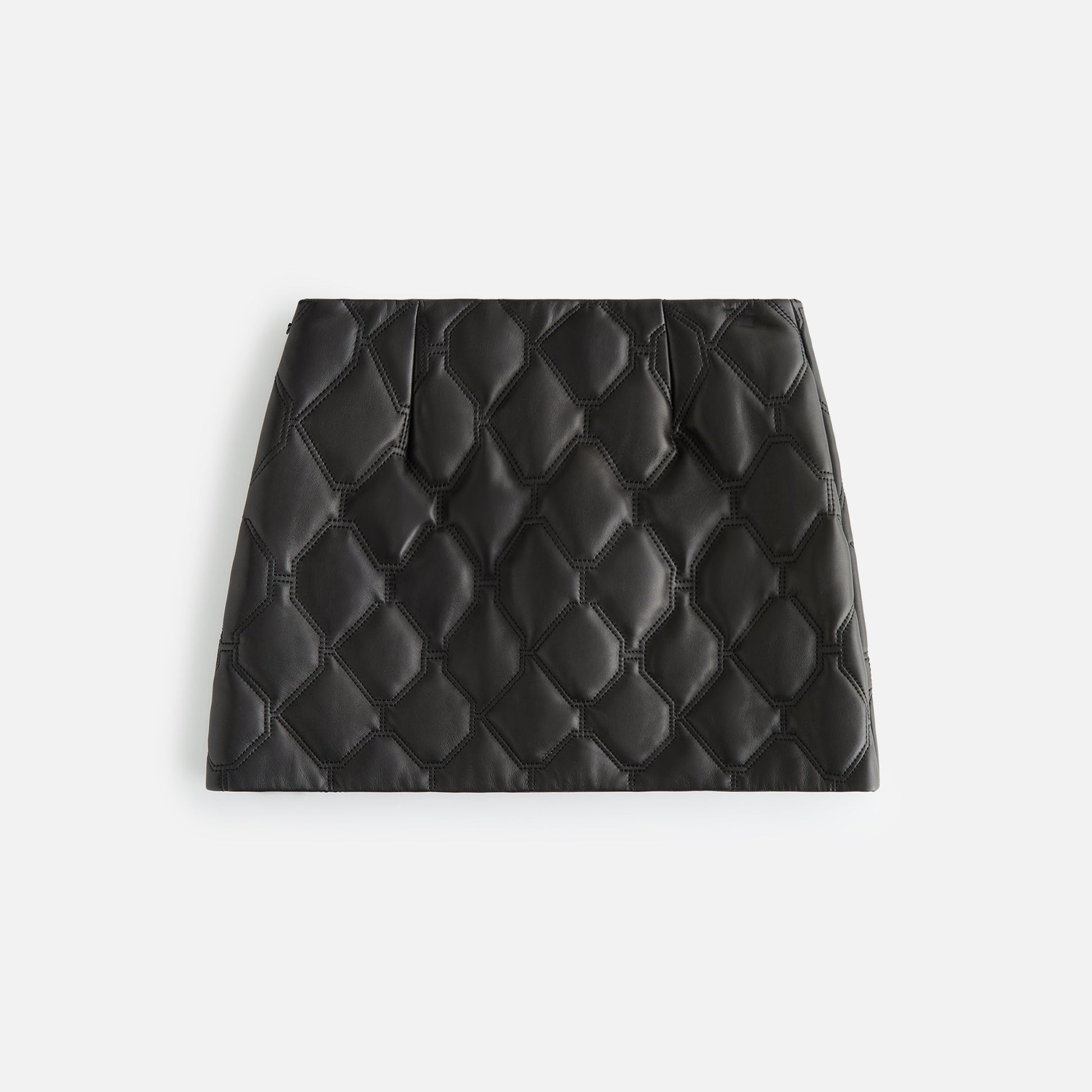 Kith Women Ashtyn Quilted Logo Leather Skirt - Black