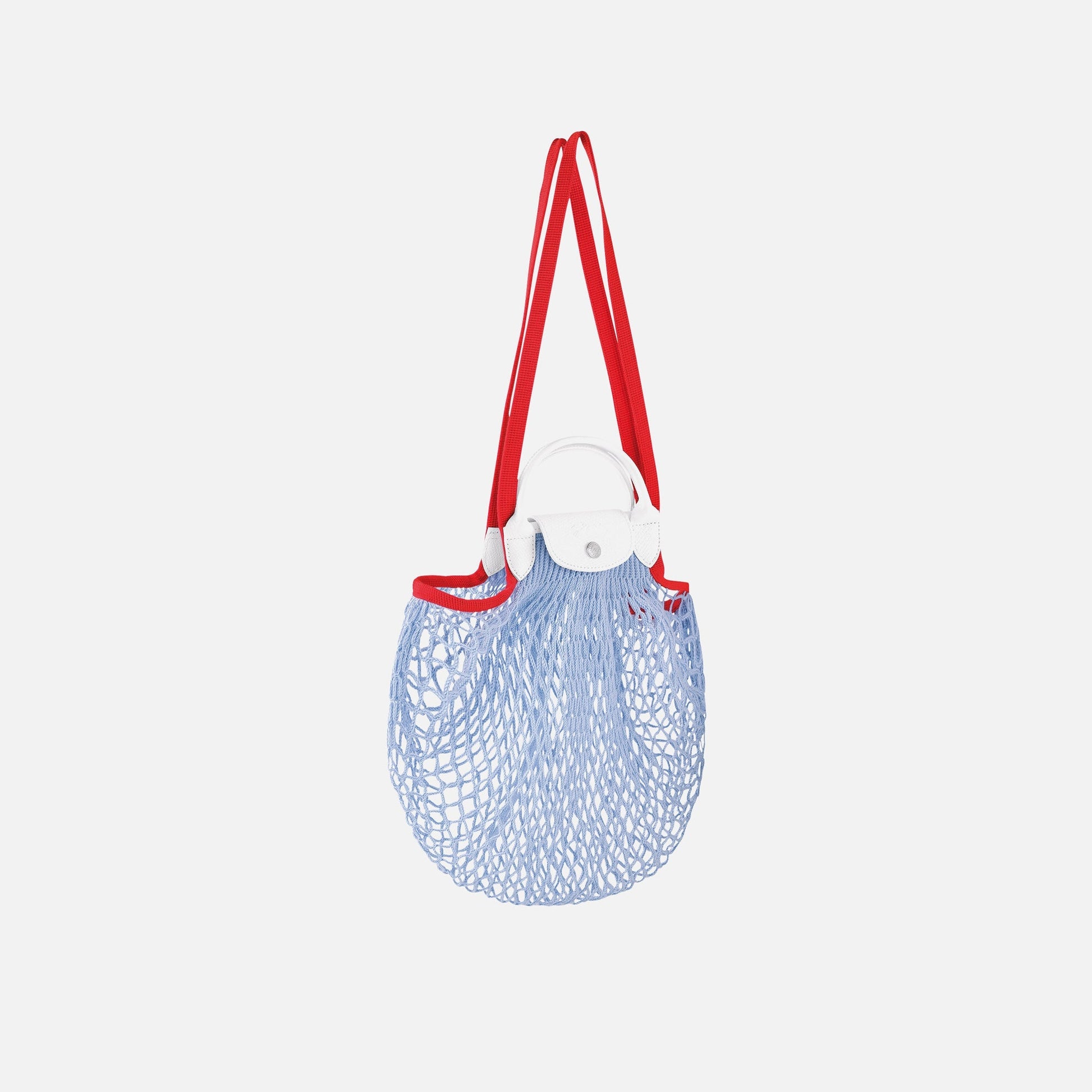 Longchamp Le Pliage Filet Tri Knit Bag - Baby Blue