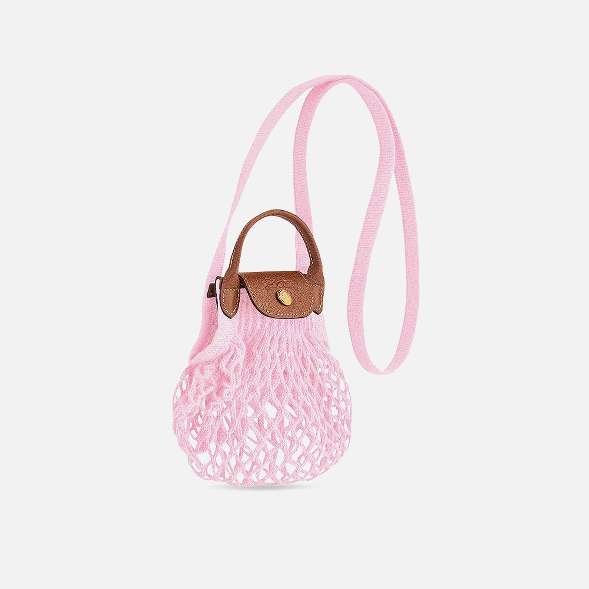 Longchamp Le Pliage Filet Knit XS Crossbody Bag - Pink