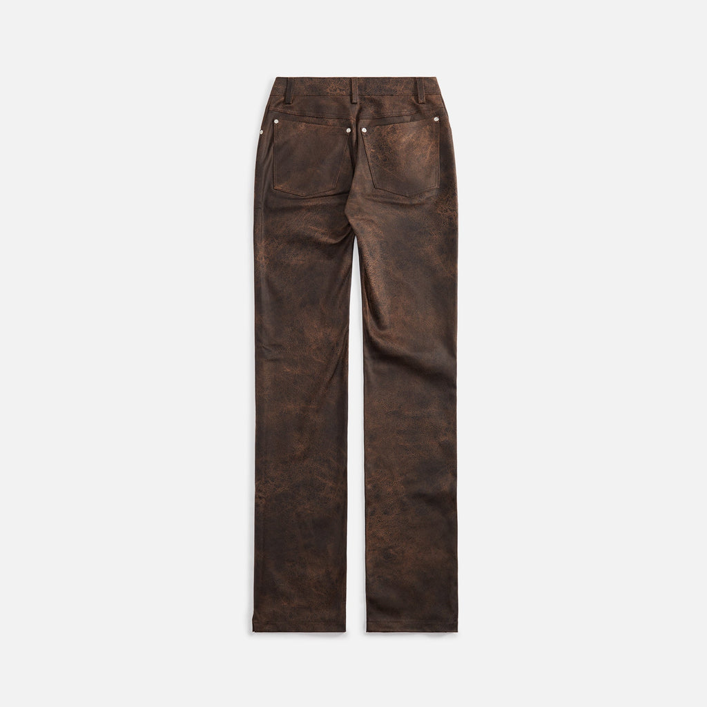 MISBHV Cracked Faux Leather Trouser - Brown