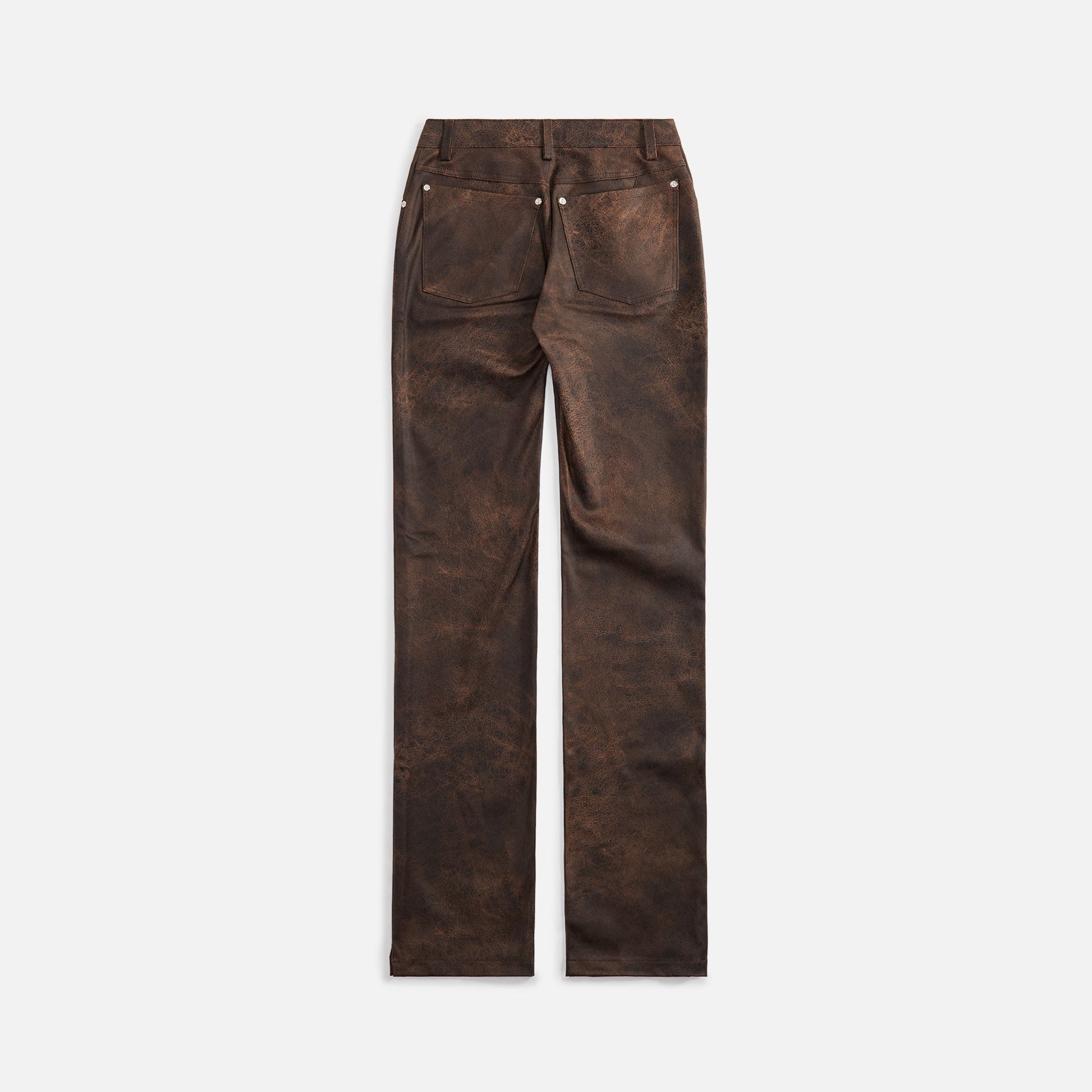 MISBHV Cracked Faux Leather Trouser - Brown