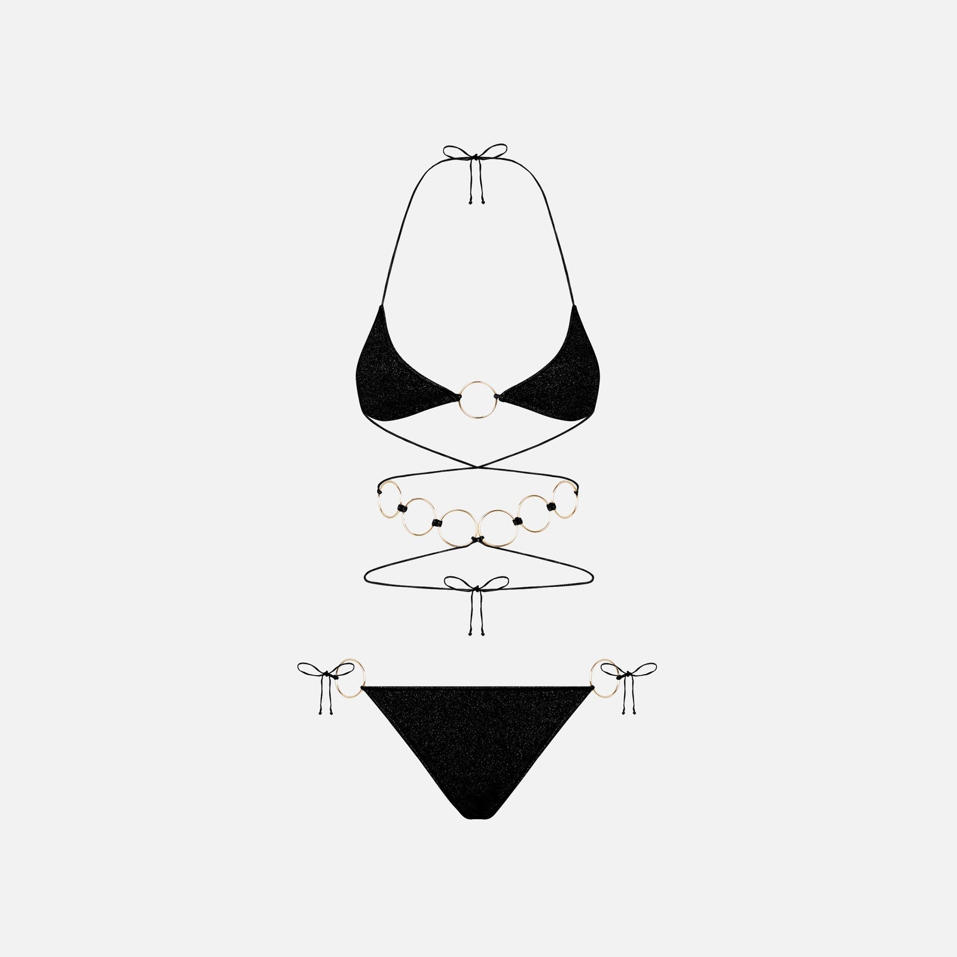 Oseree Lumiere Ring Lace Microkini - Black