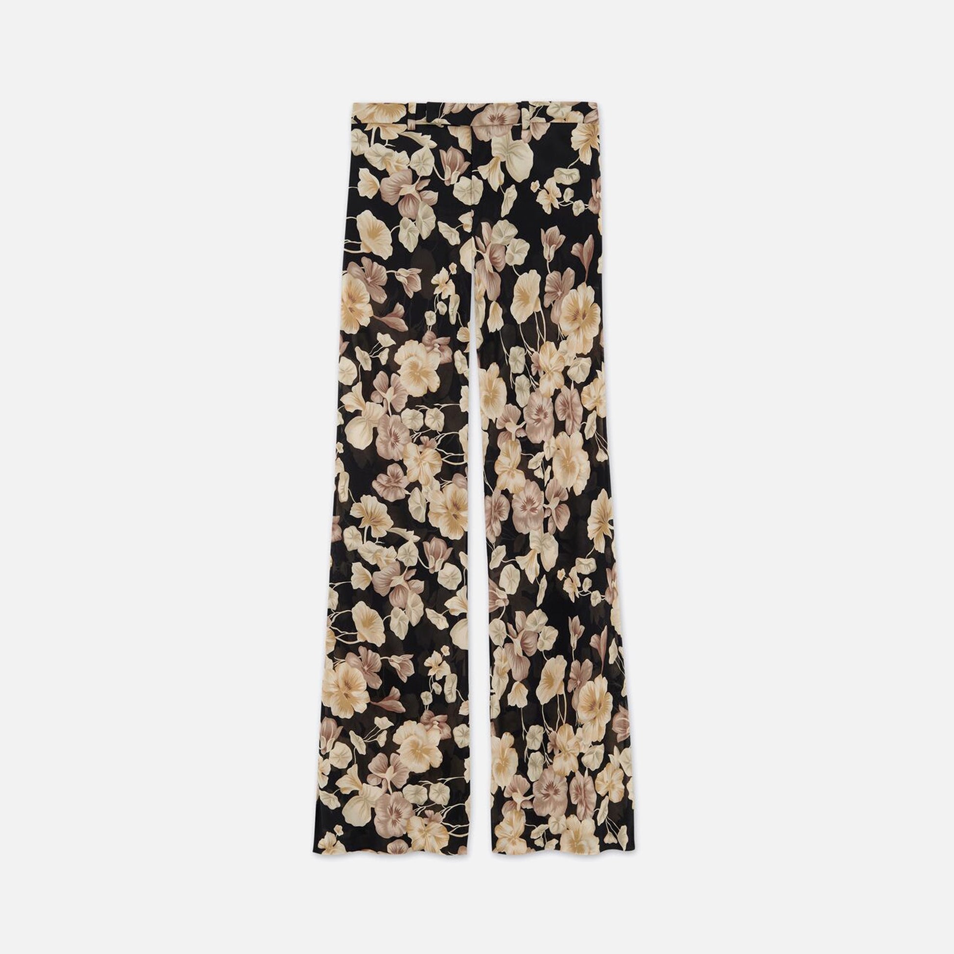 Saint Laurent Floral Trousers - Black